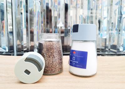 China 180ml 0.5g Salt Pepper Plastic Lid  Glass Jar Kitchen Modern Easy Control for sale