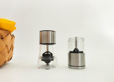 China Adjustable Stainless Steel Manual Pepper And Salt Grinder Clear Acrylic Food Seasoning Storage Mill for sale