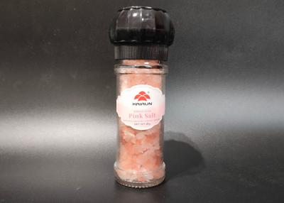 China Glass Bottle With Plastic Lid And Ceramic Grinding Core For Pink Himalayan Salt for sale