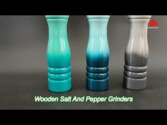 fashion customized color wooden salt and pepper grinders