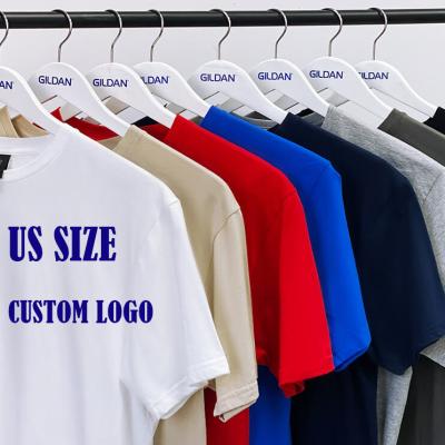 China HG6400 Anti-Wrinkle Custom 100% Cotton Heat Press US Men's Branded Graphic T-Shirts Blank Loose Unisex For Men for sale