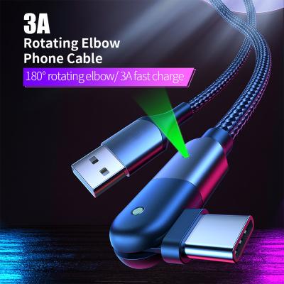 China MP3 / MP4 Player Customized Original  manufacturer wholesale 3A fast charging data  rotation USB C Nylon cable for sale