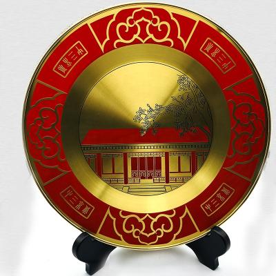 China China Supplier High Quality Custom Engraved Logo Metal Plate Metal Opens Dishes For Souvenir for sale