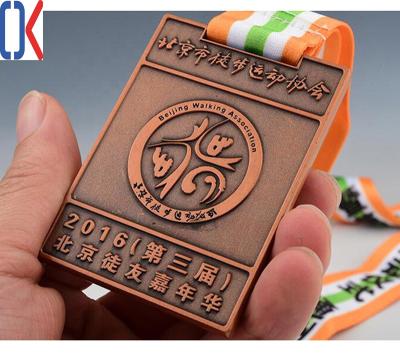 China Europe wholesale customized square shape arts medal, souvenir wandern for sale