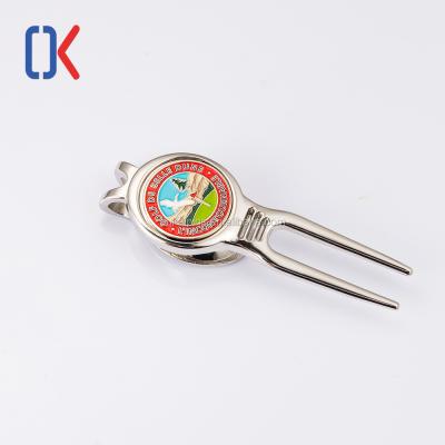 China Wholesale Cheap Antique Magnetic Metal Golf Marker Ball China Golf Fork Custom Metal Golf Fork for sale