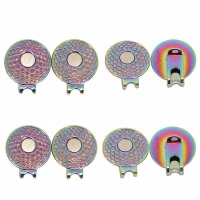 China Wholesale Cheap Golf Event High Quality Rainbow Plating Golf Hat Clip New Design Popular Logo Hat Clip for sale