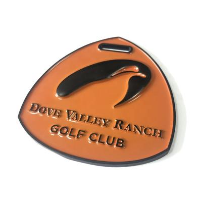 China High Quality Custom Satin Metal Golf Bag Tag Luggage Golf Accessories Bag Tag For Golf Event for sale