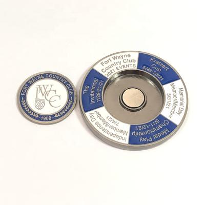 China Cheap Custom Magnetic Golf Event Poker Chip Ball Markers High Quality Metal Ball Markers for sale