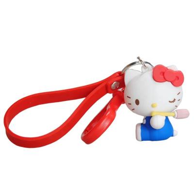 China Cute Hello Kitty Keyrings Hello Kitty Key Chains Souvenir Key Chains Promotion Gift Cartoon Hello Kitty Key Rings for sale