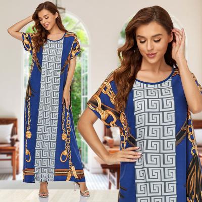 China Modest Muslimah Styling High Quality Fashion Elegant Islamic Dress Dubai Arabic Long Dress Printed Islamic Muslim Clothing Long Skirt for sale