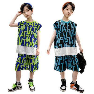 China Sleeveless Vest+Summer Anti-shrink Children's Clothing Fashion Casual Children's Suit Boys Boy Shorts 2 Piece Kids Clothing for sale