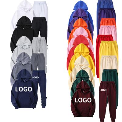 China Wholesale high quality anti-shrink men's fall/winter hoodie custom plain polyester white logo embroidery hooded sweatshirt men's hoodie set for sale