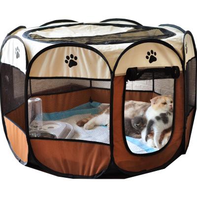 China Camouflage/Field Play Puppy Cats Pet Cage Tent Octagon Fence Foldable Portable Outdoor Pet Indoor Tent for sale