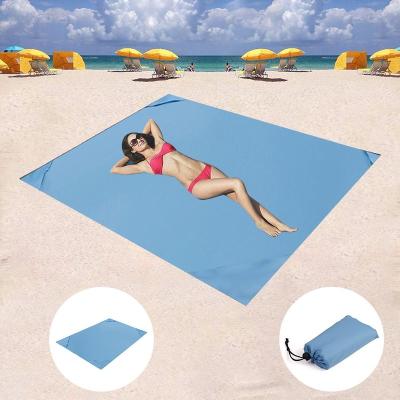 China Portable Foldable Waterproof Beach Blanket Solid Color Party Picnic Outdoor Camping Mat With Carry Bag for sale