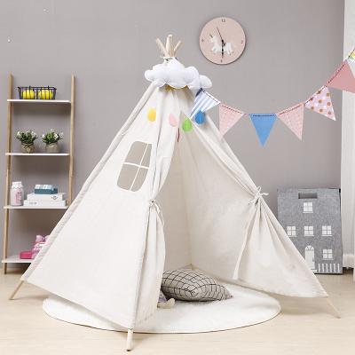 China Soft Toy Canvas Cotton Triangle Teepee Kids Foldable Kids Play Tents Canvas Play Tent Toys for Girls Boys Children's Tent for sale