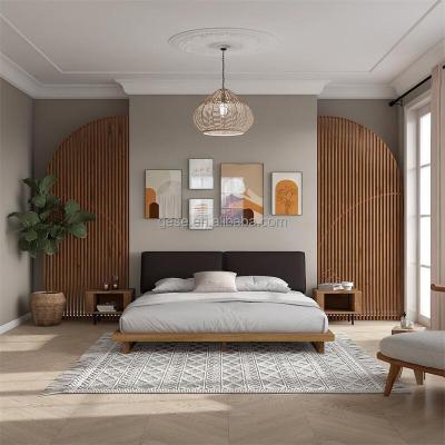 China Wabi sabi queen modern king double luxury single frame upholstered wooden child beds for sale