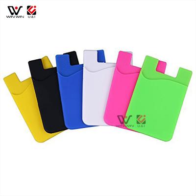 China Custom Back 3M Stickers Printed Logo Card Holder Silicone Cell Phone Cases 3M Stickers Adhesive Shockproof Promotions Gift for sale