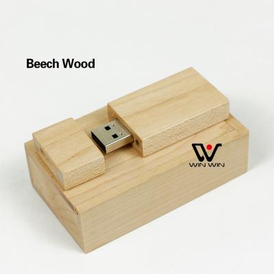 China New Promotional Wooden USB 8GB Flash 64GB USB Sliding Lid Wooden USB Flash Drive for sale