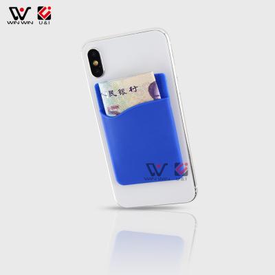 China Eco-friendly Silicone Wallet ID Credit Card Holder Pocket Business Card Sticker Sticker Holder for sale