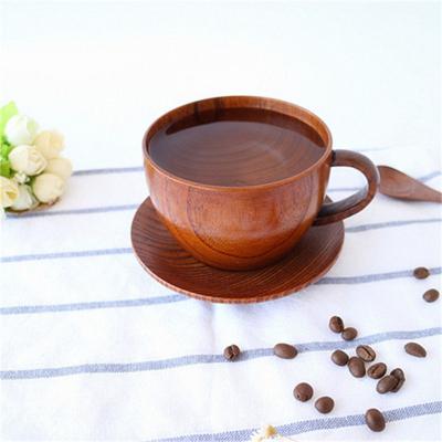 China Sustainable Trending Products Brown Color Smooth Healthy Wooden Coffee Milk Tea Cup Customize Logo for sale