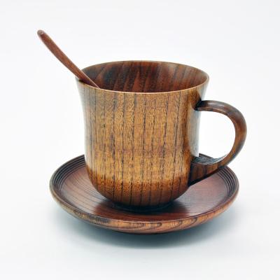 China Viable Success Logo Real Wood Cup Set Custom Made With Cheap Spoon Cup Wood Bottom And Wood Wholesale for sale