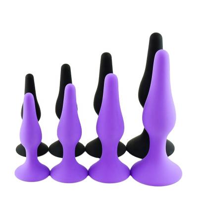 China Anal Masturbation 4 in 1 Butt Plug Anal Kit Waterproof Medical Silicone Anal Plug For Women Men for sale