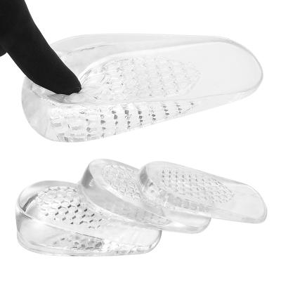 China Shock Absorption/Size Increase Customize Invisible Silicone Heel Pads Boosting Insoles Height Increasing Insole for sale