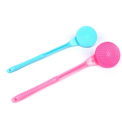 China Massage Free Sample Products Long Handle Wet Or Dry Shower Bath Brush With Soft And Hard Bristles for sale