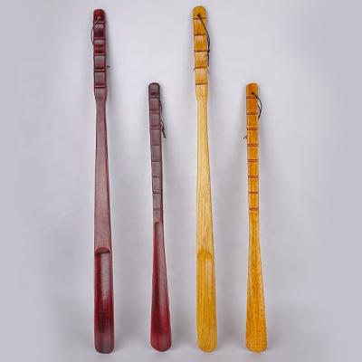 China Super High End Wooden Shoe Horn Long Grip Shoe Carrier Long Shoehorn Solid Wooden Lazy Wear Shoe Lazy Shoe for sale