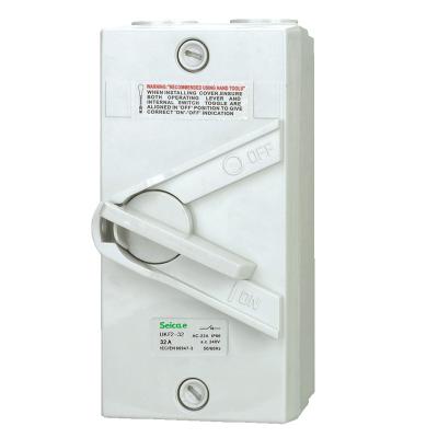 China Isolator-Schalter Padlockable-Griff-32A, IP66 machen Schalter und Sockel wetterfest zu verkaufen