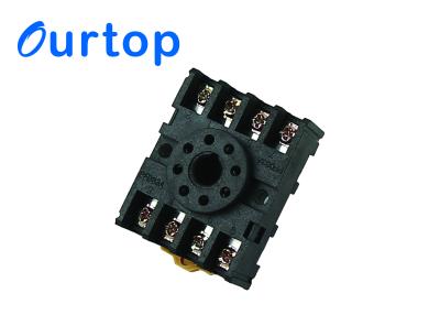 China PF083A Standard Din Rail Relay Socket For Relay MK2P With 8 Pin Screw Terminals for sale