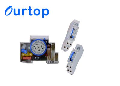 China Mechanical Analog Timer Switch , DIN Rail Timer Switch With Daily 24 Hours Program for sale