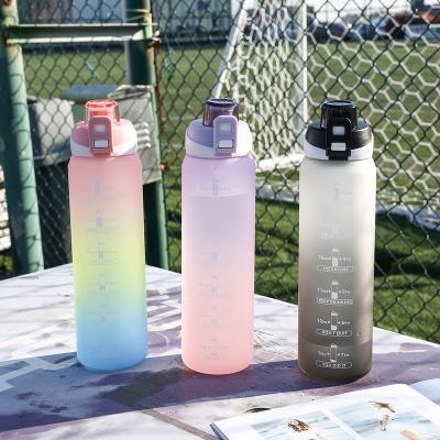 China Froster Viable Wholesale Gradient Color 32 Ounce Plastic Portable Gym Sports Free Gallon BPA Drinking Bottle With Rene Tritan for sale