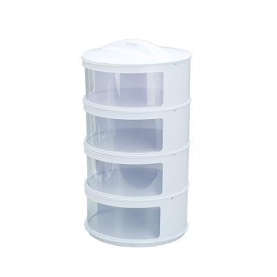 China Sustainable 4 Layers Modern Plastic Dustproof Stackable Dish Cover Food Multilayer Insulation With Sliding Door for sale