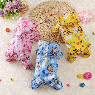 China New Design Pet Raincoat Wholesale Cartoon Monkey Four Cloth Dog Small Dog All Seasons Pet Raincoat Imperial Stocked Feet for sale