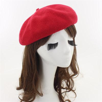 China New character autumn and winter leisure mushroom hat lady wool artist hat creative woolen beret for sale