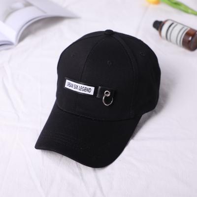 China Fashion JOINT South Korean baseball cap with applique hip hop hat metal ring pure cotton baseball cap for sale