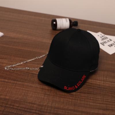 China New style personality metal chain fashion South Korean wholesale JOINT baseball cap pure cotton baseball cap for sale