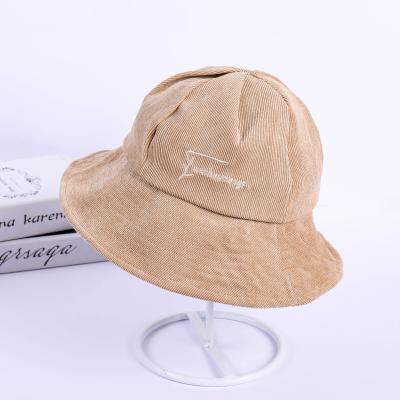 China Fashional Wholesale High Quality Custom Hats Embroidery Corduroy Bucket Hat for sale