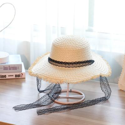 China Fashional New Straw Floppy Summer Sun Beach Ladies Derby Cap Wide Brim Women Paper Hat With Ribbon for sale