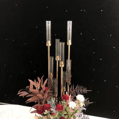 China Weddings 8 10am Metal Candlestick Wedding Table Centerpieces Decoration Glass Candelabra for sale