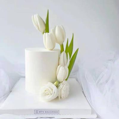 China DIY Factory Direct Selling Aroma Tulip Baking Cake Decoration Candle for Birthday for sale