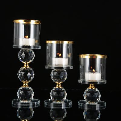 China Home Decoration Best Selling European Romantic Crystal Candle Holder Hotel Decoration Candlestick Creative Crafts for sale