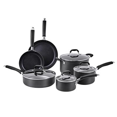 China Sustainable hot sale in stock pressed non stick aluminum cookware set for sale