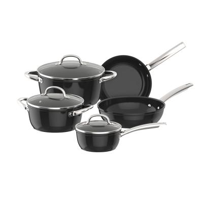 China Sustainable hot sale in stock nonstick cooking pot cookware set kitchen for sale