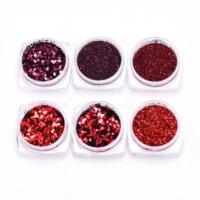 China Shiny New Arrival High Quality Custom Private Label Red Reflective Glitter Shining Acrylic Powder For Nails for sale