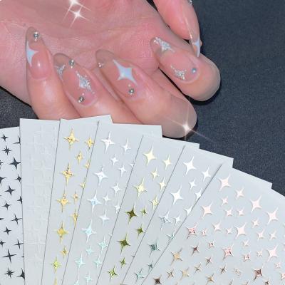 China Shiny Hot Sale Asterism Star Nail Stickers Decals 3d Shiny Star Nail Art Design Stars Shape Nail Art Stickers for sale