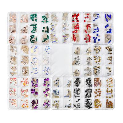 China Luxury Nail Rhinestone High Quality Shinny 3d Flat Diamond Glitter AB Crystal Rhinestones For Nail Diy Diamonds Nail Art Rhinestone Set for sale