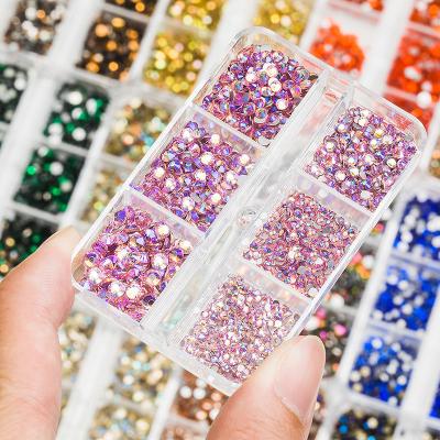 China Super Shiny TikTok Hot Fashion Nail Art Rhinestone AB Glass Rhinestone DIY Jewelry 3D Nail Sticker Rhinestone Nail Decorations for sale