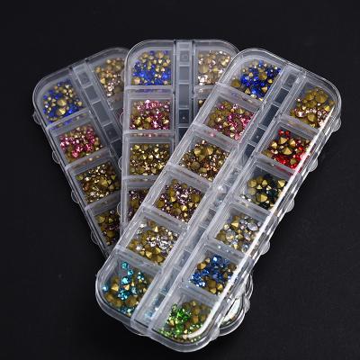 China Extremely Shiny Pointed Bottom Crystal AB Colorful Diamonds Nail Art Decorations Shiny Glitter Glass Rhinestones 3D Nail Charms for sale